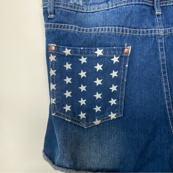 TIPSY Elves Women’s Size XXL Freedom Denim  Overalls/American Flag, 4th of July. - Picture 6 of 6